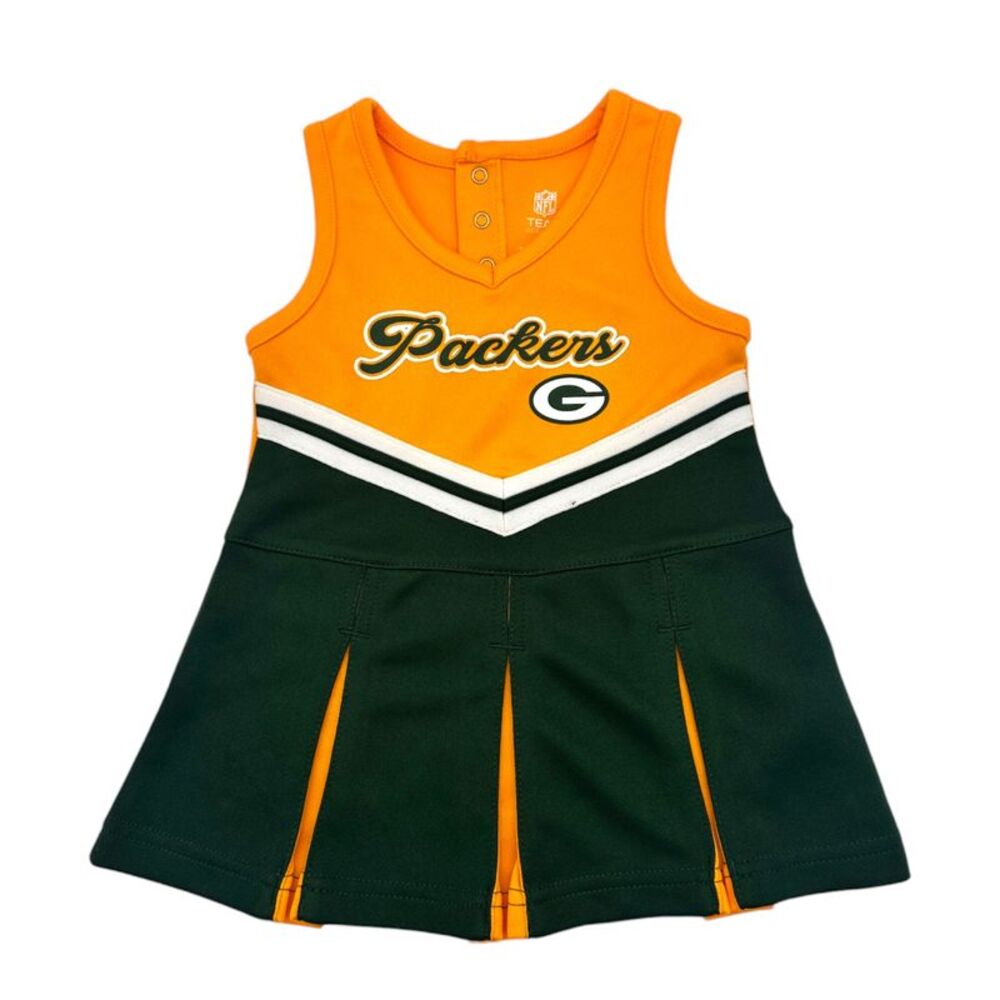NFL Green Bay Packers Infant Girls Cheer Dress in Team Colors, 12 Months